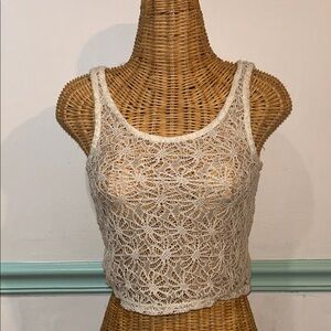 H&M Divided Cream Floral Lace Crop Top